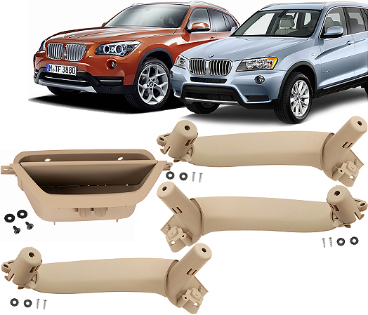 Kit Jogo 4 Puxador Interno Porta Bmw X3 X4 2010 a 2016 Bege