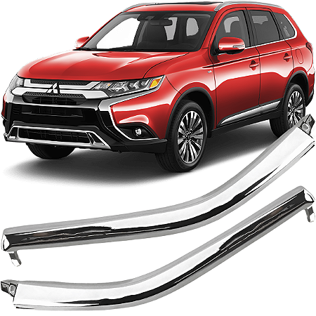 Par Friso Moldura Cromada Superior Canto Outlander 2016 a 2018