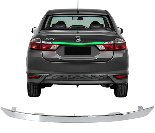 Moldura Friso Aplique Cromado Tampa Traseira Honda City 2015 a 2021