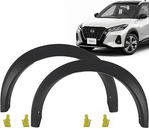 Par Moldura Friso Alargador Aplique Paralama Dianteiro Kicks 2021 a 2024