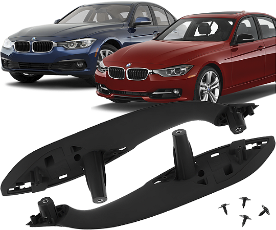 Par Puxador Porta Traseira 320i 328i F30 Preto 2013 a 2019