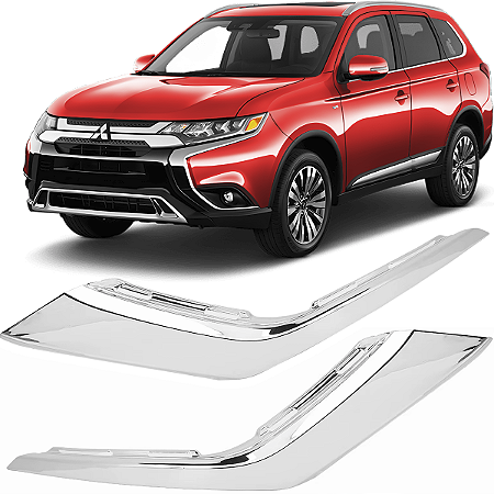 Par Friso Moldura Cromada Inferior Outlander 2016 2017 2018