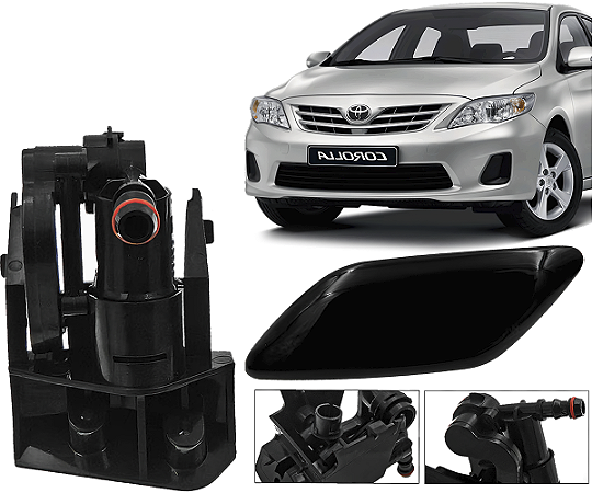 Kit Tampa e Bomba Esguicho Farol Esquerdo Corolla 2012 a 2014