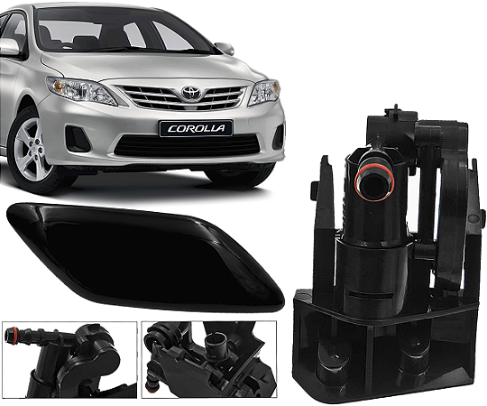 Kit Tampa e Bomba Esguicho Farol Direito Corolla Seg 2009 2010 2011