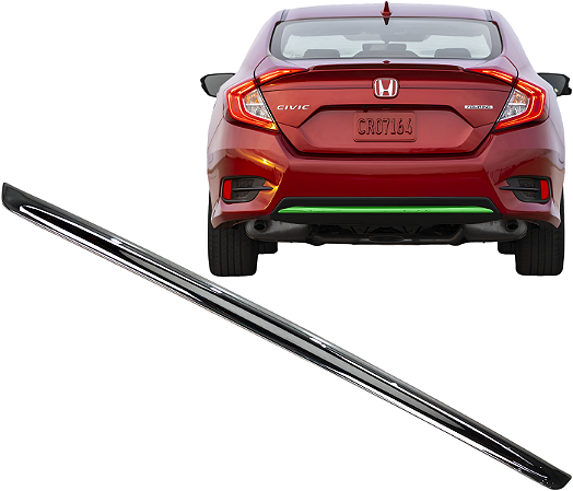 Aplique Friso Cromado Parachoque Traseiro Honda Civic G10 Touring 2017 a 2021
