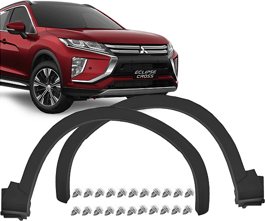 Par Friso Alargador Moldura Paralama Dianteira Eclipse Cross 2018 a 2021