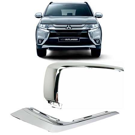 Kit 2 Friso Moldura Cromada Outlander 2016 2017 2018 Esquerda