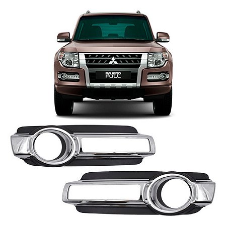 Par Grade Moldura Milha Pajero Full 2015 a 2020