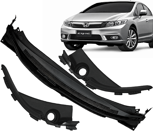 Kit Conjunto Churrasqueira Acabamento Parabrisas Completo Civic 2012 a 2016
