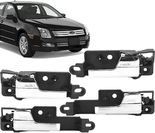 Kit Conjunto 4 Maçaneta Interna Puxador Porta Fusion 2006 a 2012