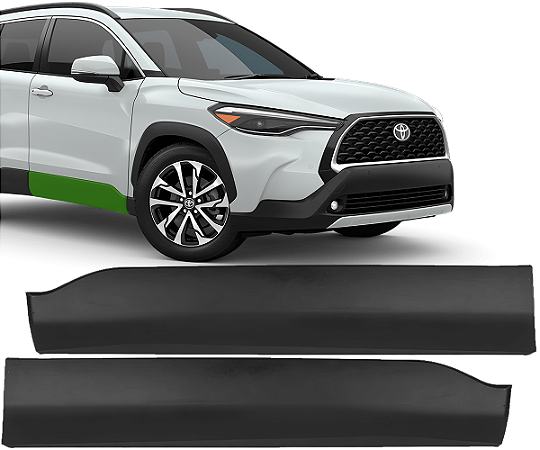 Par Friso Moldura Aplique Porta Dianteira Corolla Cross 2021 a 2024