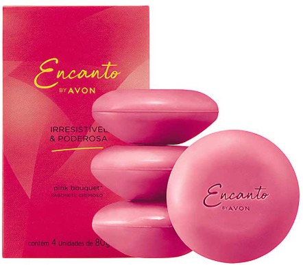Sabonetes Encanto Irresistible & Poderosa - Caixa com 4 unidade 80g cada.