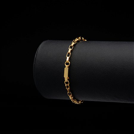 Pulseira Tijolinho (5 mm) - Fecho Gaveta - 22 cm