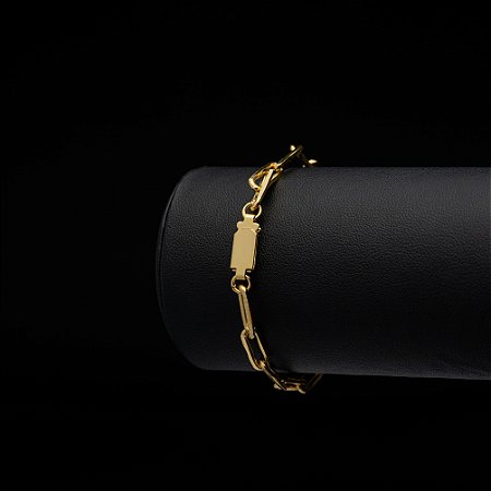 Pulseira Cadeado Longo (8 mm ) - Fecho Gaveta