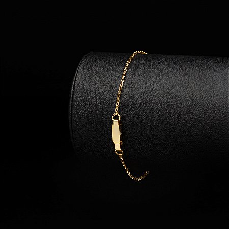 Pulseira Tijolinho (1 mm) - Fecho Gaveta - 21 cm