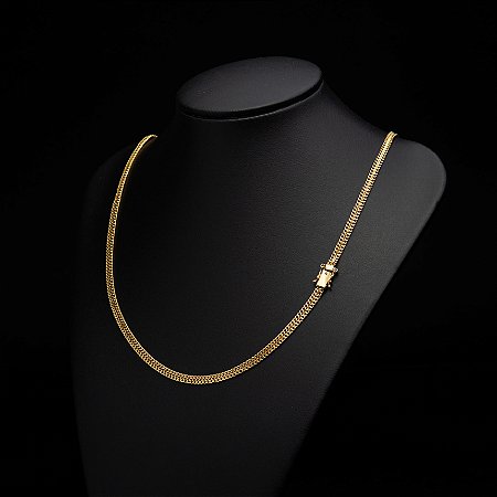 Corrente Lacraia (5 mm) - Fecho Duplo - 70 cm