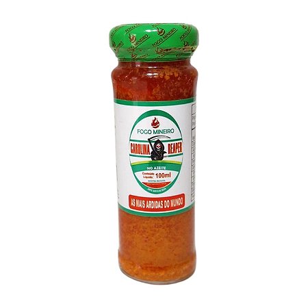 Pimenta Carolina Reaper No Azeite Fogo Mineiro - 100ml (Vidro)