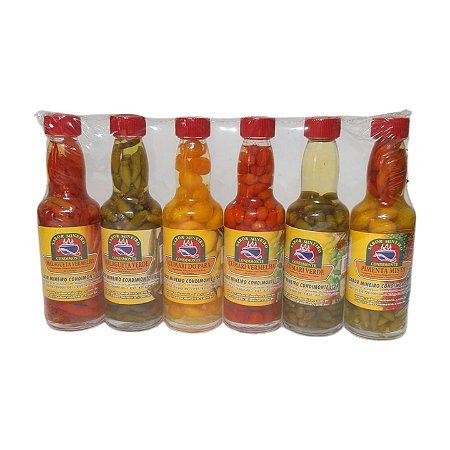 Kit de Pimentas em Conserva Sabor Mineiro  6unid - 25g (Vidro)