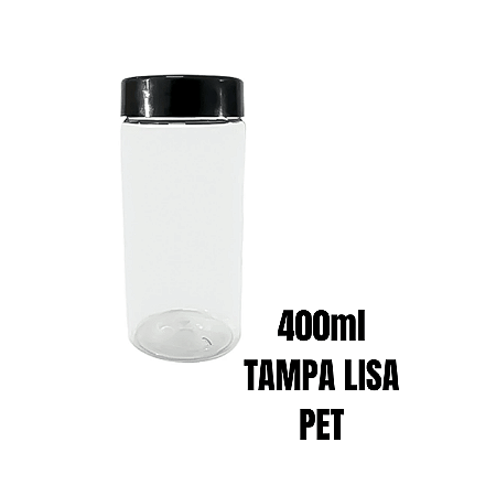 Pote Plástico Redondo Tampa Lisa - 400ml