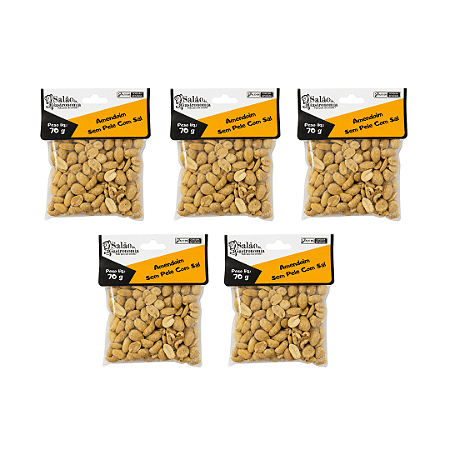 Amendoim sem Pele com Sal (Sachê) 70g X 5