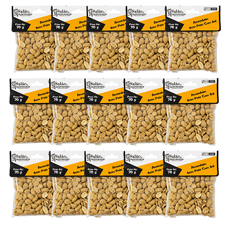 Amendoim sem Pele com Sal (Sachê) 70g X 15