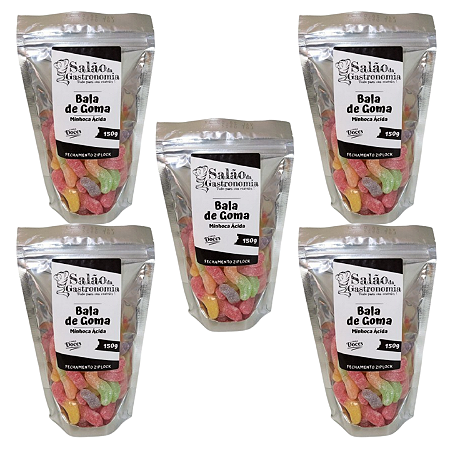 Bala de Goma Minhoca Ácida (Stand Up) 150g X 5