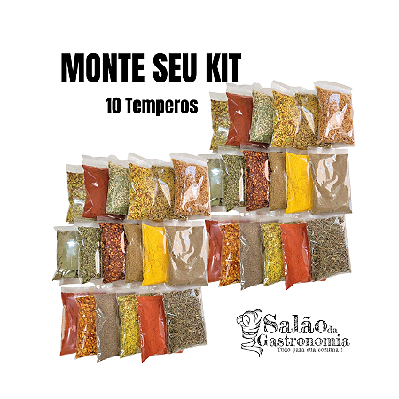 MONTE SEU KIT 10 Temperos, Condimentos e Especiarias (Saquinho)