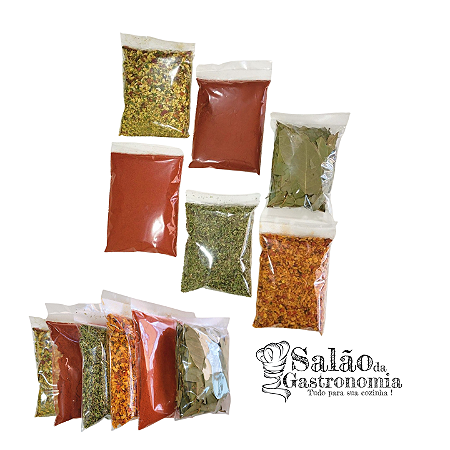 KIT 6 Temperos, Condimentos e Especiarias (Saquinho)