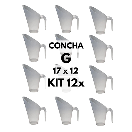 KIT 12x Concha Plástica Medidora G 600ml