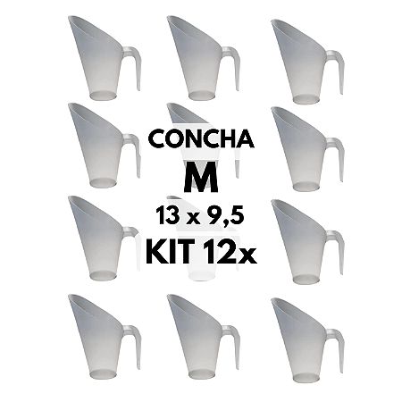 KIT 12x Concha Plástica Medidora M 300ml