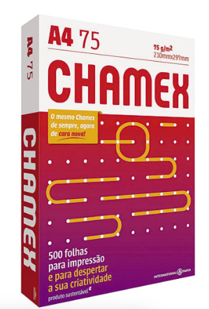 Papel A4 75 g/m² 500 Folhas Branco / Resma / Chamex