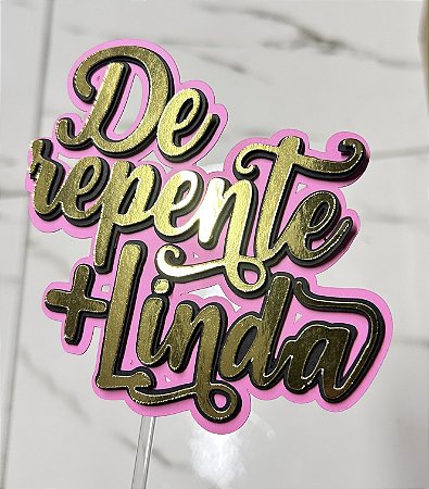 Topo bolo 3 camadas com dourado