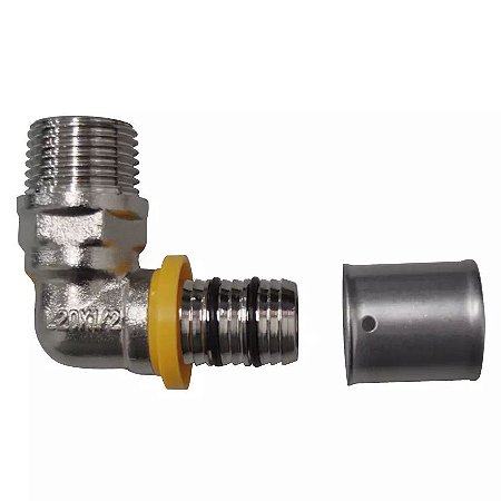 Cotovelo para Mangueira Tubo Gás PEX Astra 16mm x 1/2"M GCR1612A