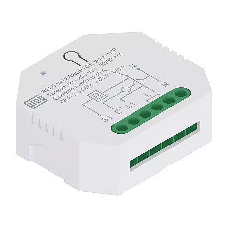 Relé Interruptor Smart Wi-fi/Rádio frequência WEG Home