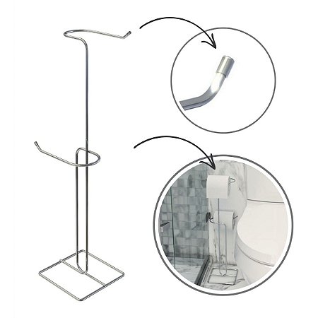 Porta papel higiênico papeleira dupla cromada Stolf 1509-STD