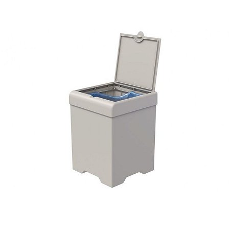 Lixeira Cinza em Plástico com Tampa Stolf Smile