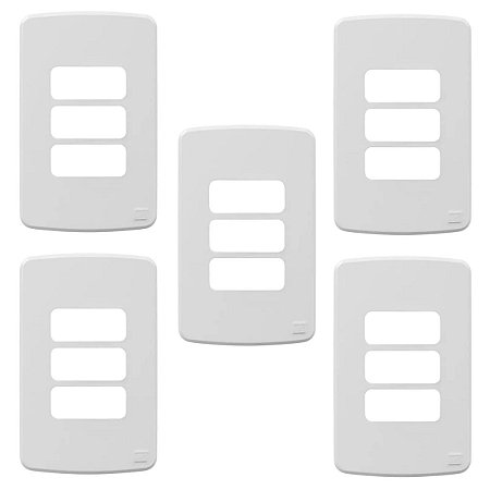 Kit com 5 Placas Weg Composé  para 3 módulos 4x2 Branca