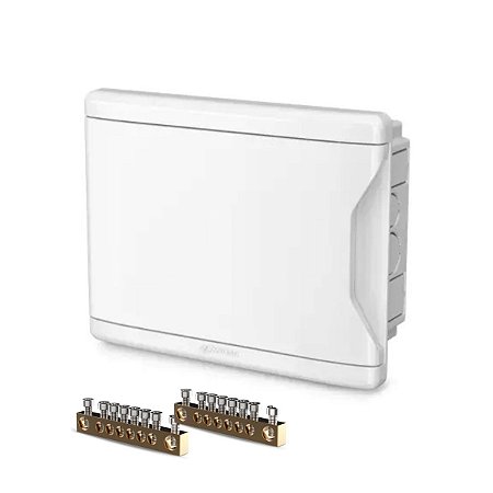 Quadro de 6/8 disjuntores de embutir com 2 barramentos Krona