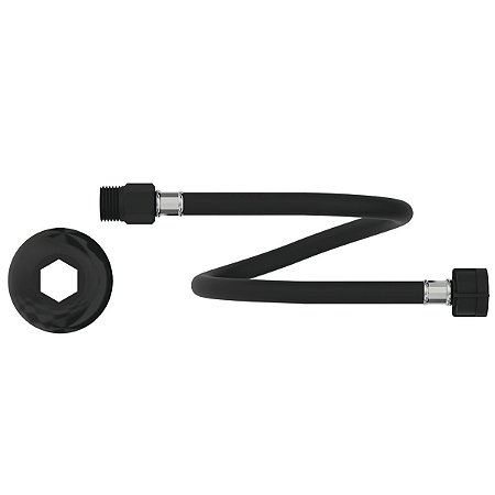 Engate Flexível de PVC 40 cm Macho x Fêmea 1/2" Preto Censi
