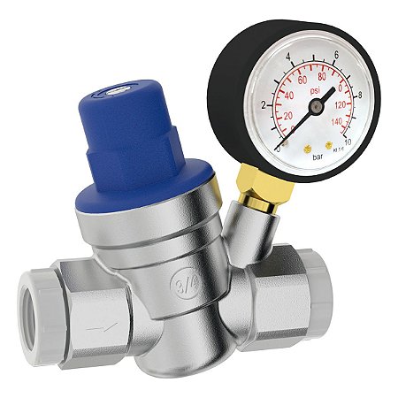 Válvula Reguladora de Pressão com Manômetro 3/4"x1/2" Censi