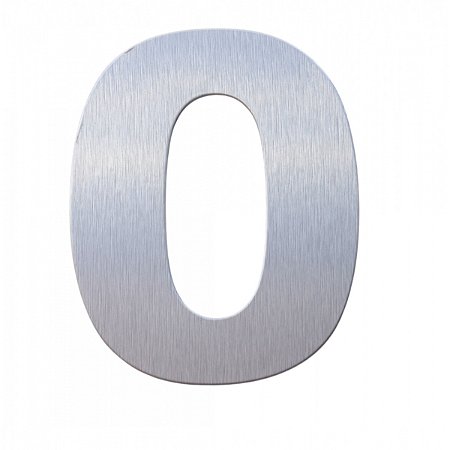 Número 0 Residencial em ACM modelo Aço Escovado 125mm