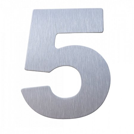 Número 5 Residencial em ACM modelo Aço Escovado 125mm