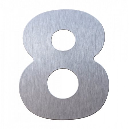 Número 8 Residencial em ACM modelo Aço Escovado 125mm