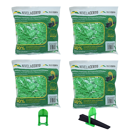 Nivela Piso Multicerto 1,0mm com 100 peças - kit 4 pacotes
