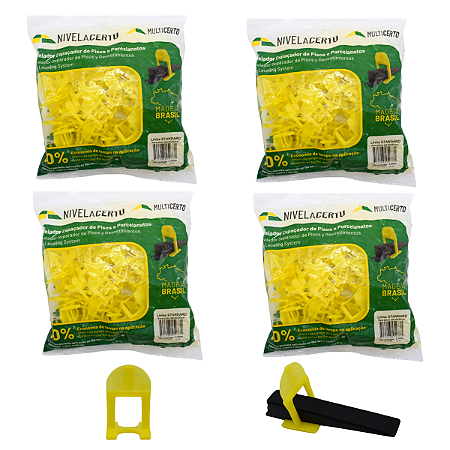 Nivela Piso Multicerto 2,0mm com 100 peças-kit com 4 pacotes