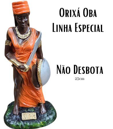 Orixá Oba Escultura/imagem Em Gesso 23cm
