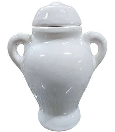Quartinha Orixás Branco Com Asa 13 Cm Louça Umbanda