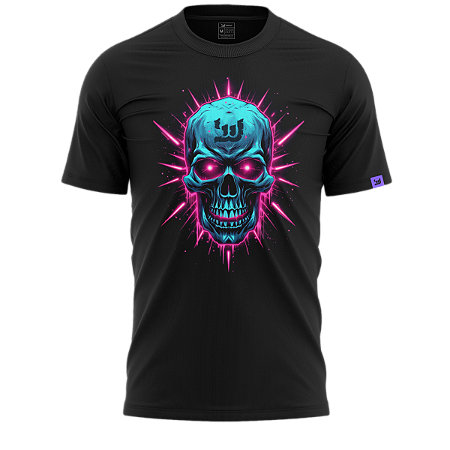 Camiseta Raving Skull Rage Three (Cor Preto)