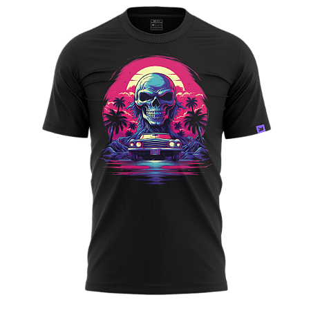 Camiseta Raving Skull Escape (Cor Preto)