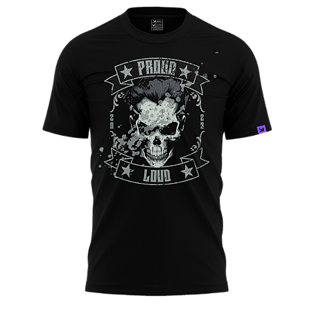 Camiseta Raving Skull James (preto)